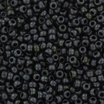 Miyuki Seed Beads Glasperler. Black, Metallic Matte Charcoal. - Creody